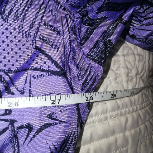 VINTAGE MISTRAL Purple & Black Abstract Comic Oversized Rain Coat Size Large - Picture 12 of 16
